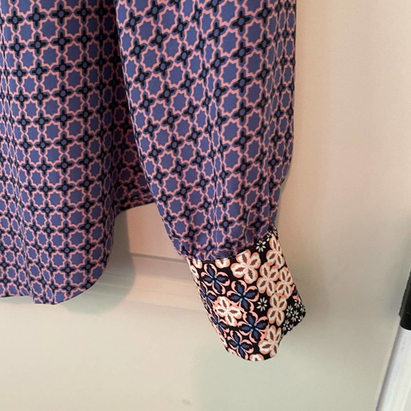 LOFT Long Sleeve Blue Maeve Black Blouse Size XS - Picture 3 of 4